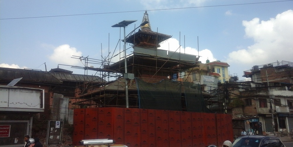 साढे सात वर्षपछि ठडियो भूकम्पले क्षतिग्रस्त जयवागेश्वरी मन्दिर